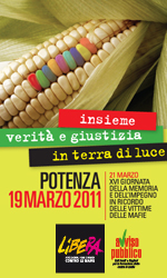 Potenza – XVI Giornata in ricordo delle vittime delle mafie