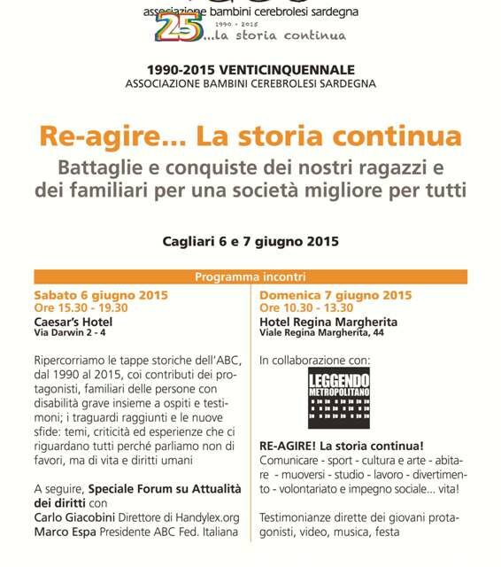 Cagliari – Re- agire … La storia continua * I 25 anni di ABC Sardegna