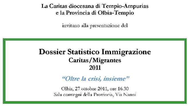 Olbia – Dossier statistico immigrazione Caritas/Migrantes