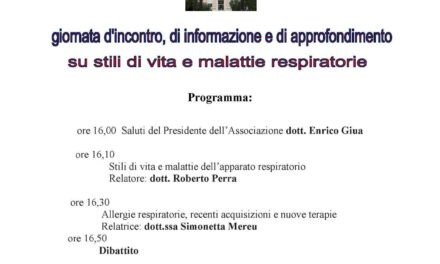 Cagliari – Giornata di informazione su stili di vita e malattie respiratorie