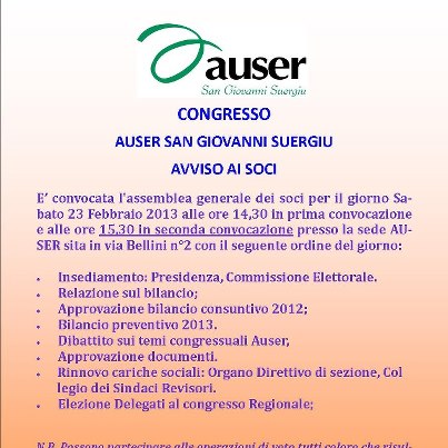 San Giovanni Suergiu – Assemblea Auser comunale