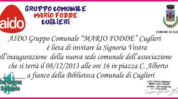 Cuglieri – L’Aido inaugura la nuova sede
