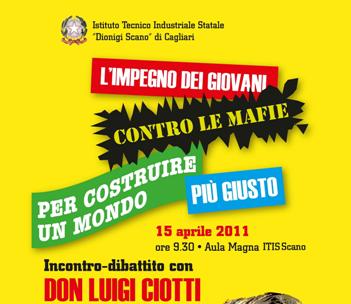 Cagliari – Don Luigi Ciotti  incontra gli studenti dello Scano e del Marconi