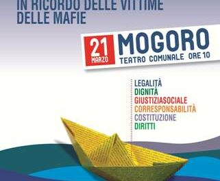 Mogoro, 21 marzo – XVII Giornata della memoria e dell’impegno in ricordo delle vittime delle mafie