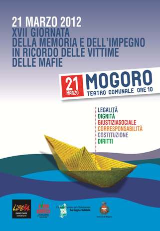 Mogoro, 21 marzo – XVII Giornata della memoria e dell’impegno in ricordo delle vittime delle mafie