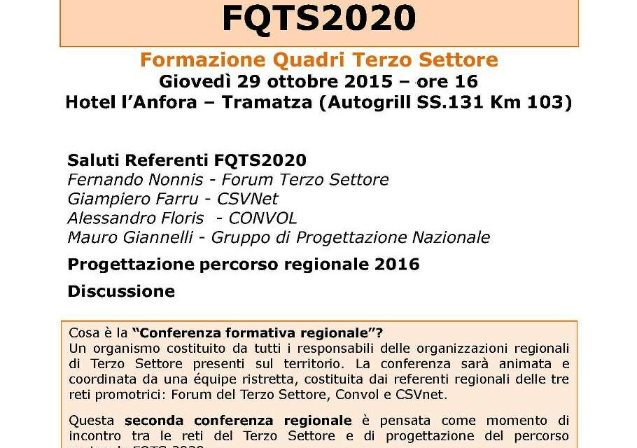 Tramatza – FQTS2020: Conferenza Formativa Regionale Sardegna