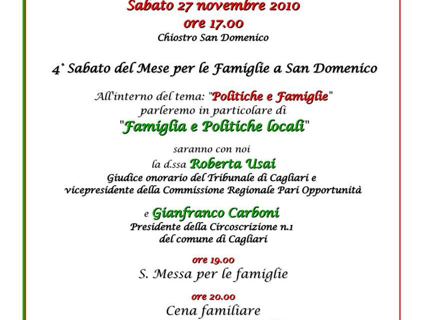 Cagliari – Politiche e Famiglie