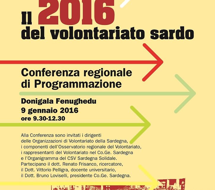 Il 2016 del Volontariato Sardo – Conferenza regionale