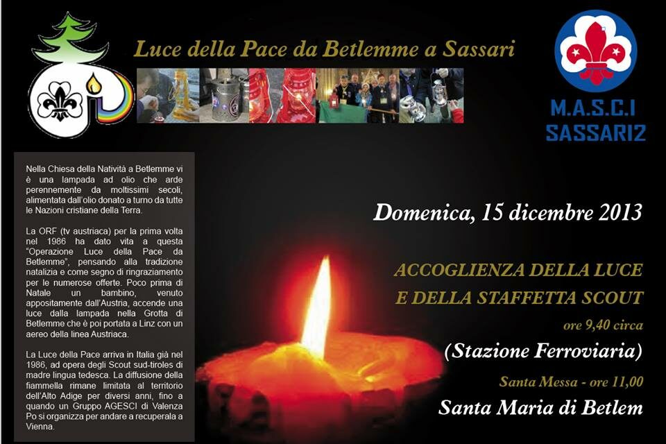 Sassari – La luce della pace da Betlemme a Sassari