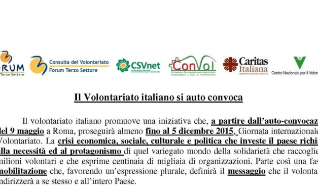 Roma – Autoconvocazione del Volontariato Italiano – programma