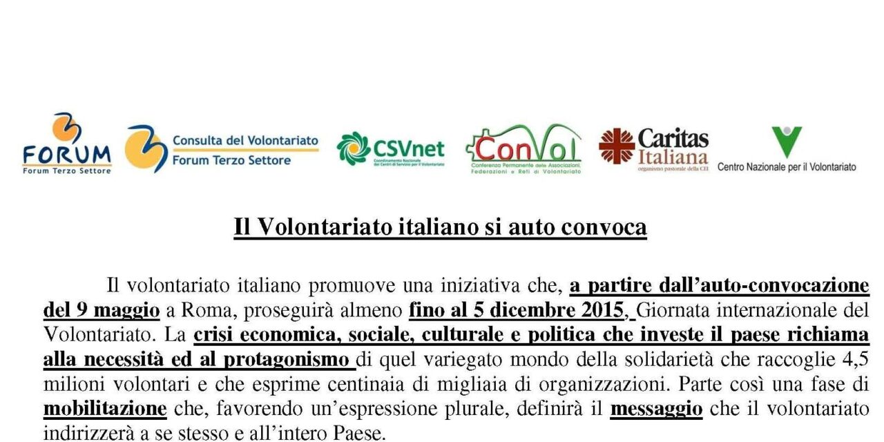 Autoconvocazione del Volontariato Italiano – Programma