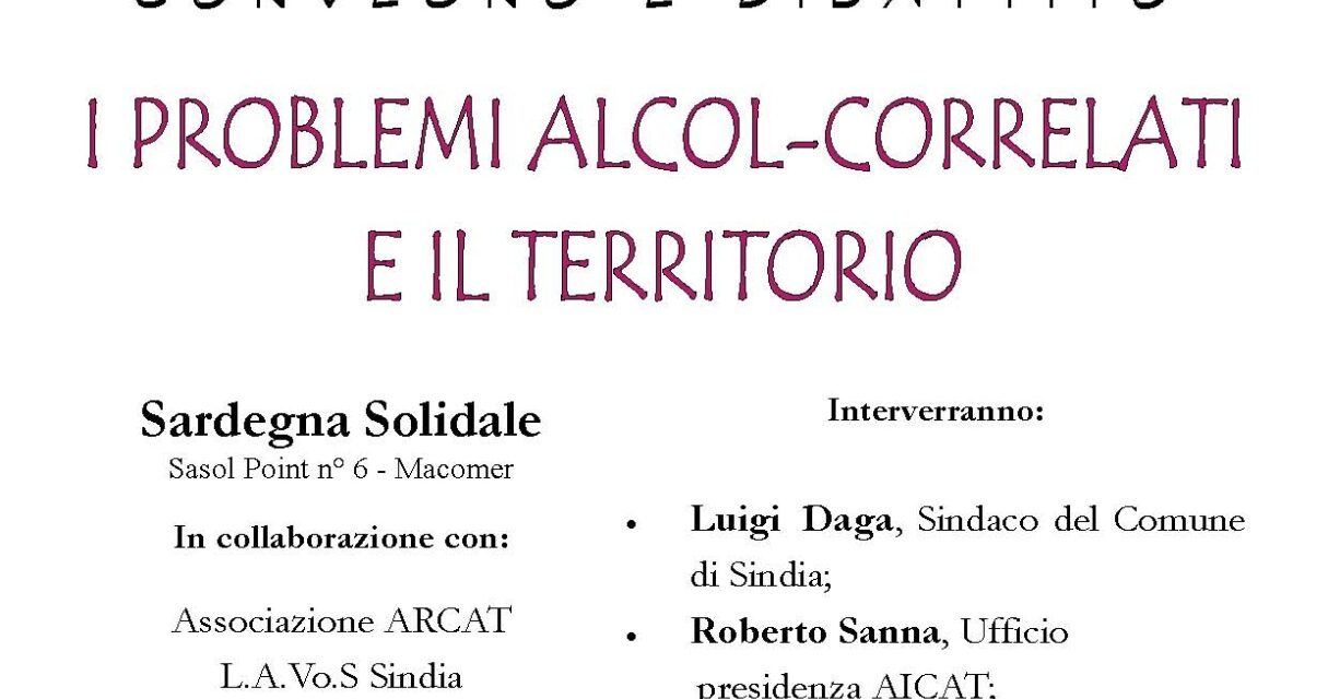 Sindia – I problemi alcocorrelati e il territorio