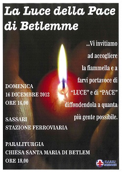 Sassari – Arriva la luce della Pace di Betlemme