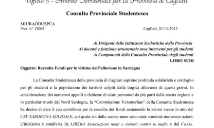Emergenza Sardegna 2013 – La mobilitazione degli studenti