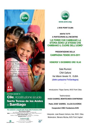 Olbia – Presentazione Campagna Tende 2010-2011 dell’ASVI