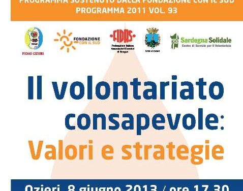Ozieri – Il Volontariato consapevole: valori e strategie