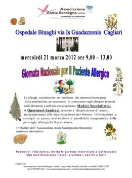 Cagliari – Giornata nazionale per il paziente allergico