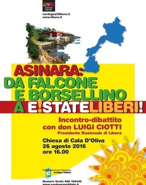Cala d’Oliva (Asinara) – Incontro-dibattito con Don Luigi Ciotti