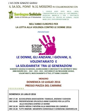 Mogoro – Le donne, gli anziani, i giovani, il volontariato e la solidarietà tra generazioni