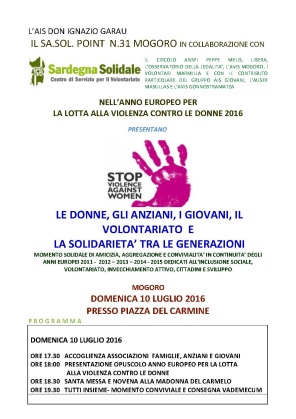 Mogoro – Le donne, gli anziani, i giovani, il volontariato e la solidarietà tra generazioni