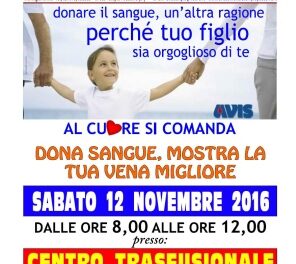 Raccolta Sangue Sabato 12 novembre 2016