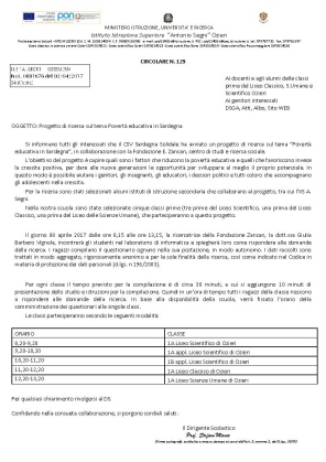 Ozieri – Ricerca “La Povertà Educativa”