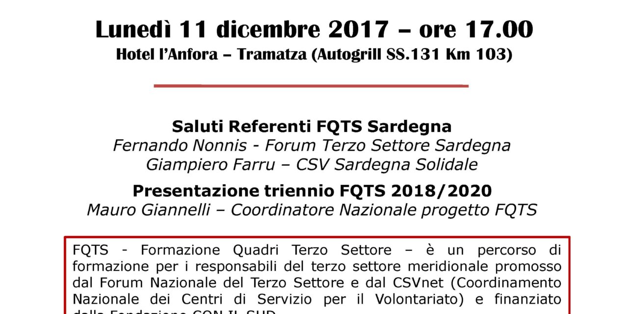 Tramatza – Presentazione FQTS 2018