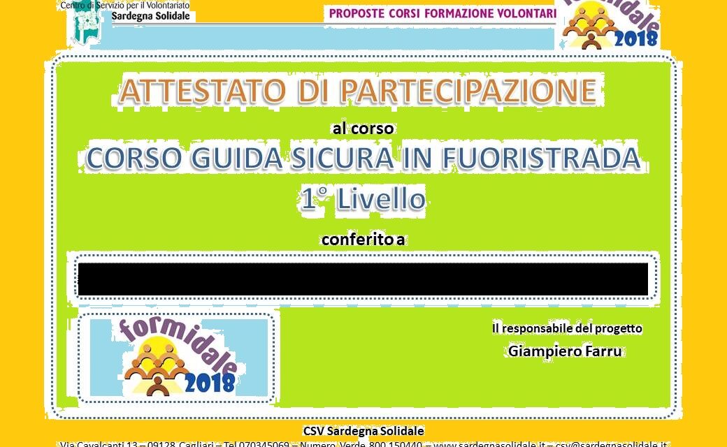 Cagliari – Consegna attestati del Corso Guida Sicura in Fuoristrada 4×4
