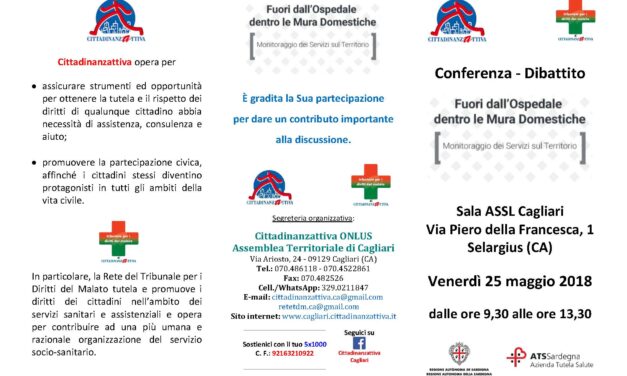 Cagliari – Fuori dall’Ospedale, dentro le Mura Domestiche. Monitoraggio dei Servizi sul Territorio