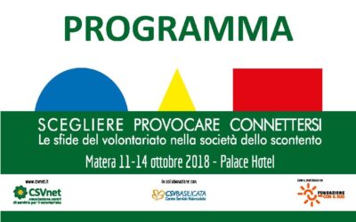 Matera – Scegliere, provocare, connettersi: le sfide del volontariato secondo CSVnet