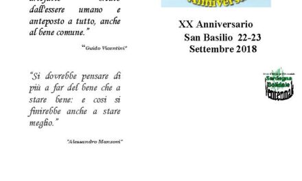 San Basilio – Ventennale di attività di Solidarietà Sanbasilese