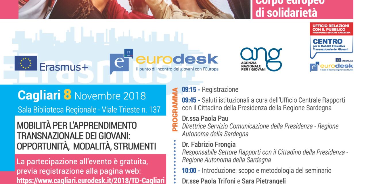 Cagliari – TrainingDay Erasmus+ Gioventù e Corpo Europeo di Solidarietà