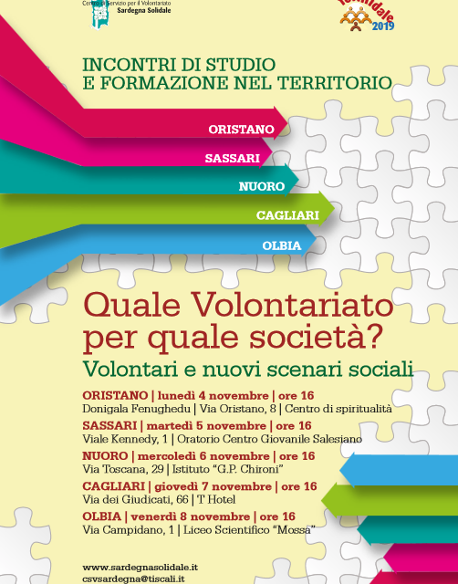 Quale Volontariato per quale società? Volontari e nuovi scenari sociali – Incontri di studio e formazione nel territorio