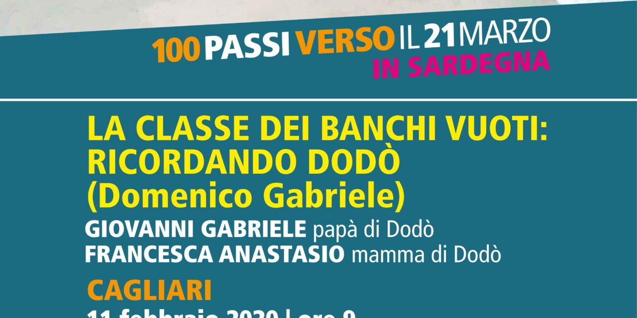 CAGLIARI – LA CLASSE DEI BANCHI VUOTI: RICORDANDO DODÒ