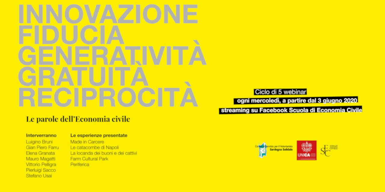 LE PAROLE DELL’ECONOMIA CIVILE – Aperte le iscrizioni ai Webinar di formazione