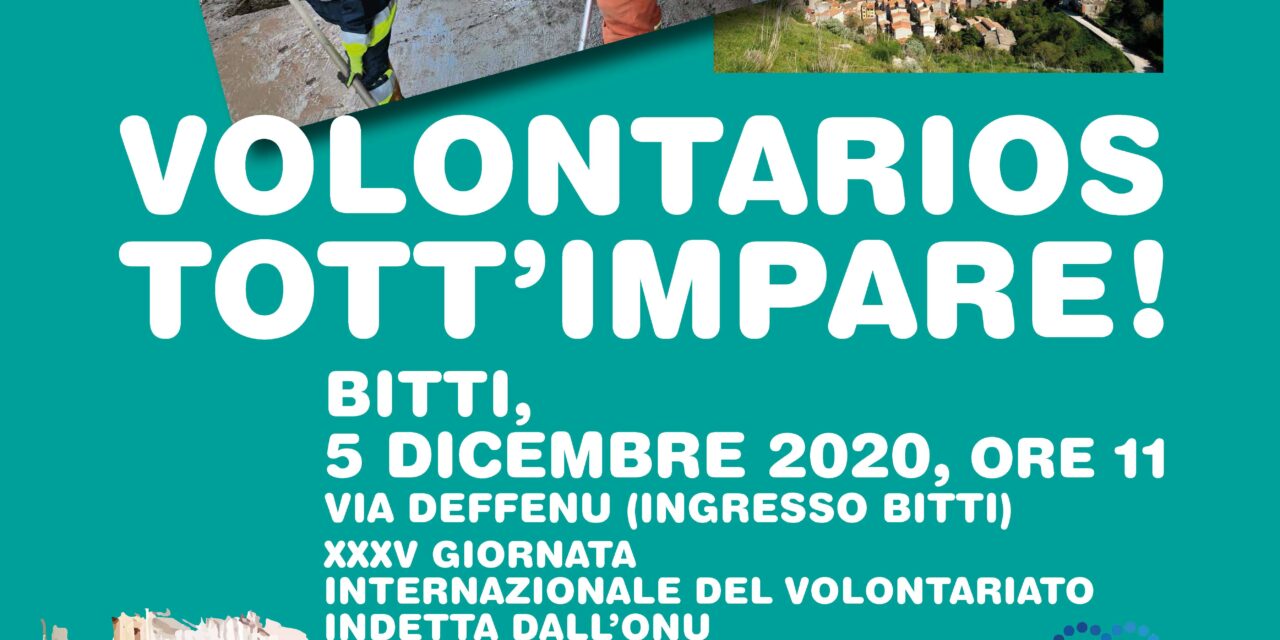 BITTI, 05 DICEMBRE 2020 – XXXV GIORNATA INTERNAZIONALE DEL VOLONTARIATO