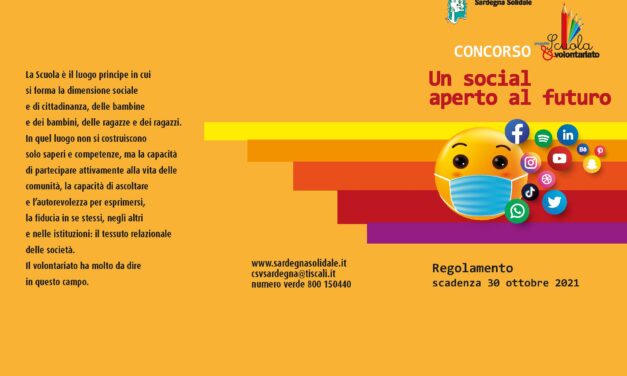 PROROGA SCADENZA – “UN SOCIAL APERTO AL FUTURO”: CONCORSO per gli studenti delle Scuole Superiori della Sardegna