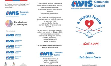 DUALCHI – AVIS COMUNALE – FESTA DEL DONATORE E 27° DI FONDAZIONE
