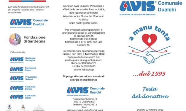 DUALCHI – AVIS COMUNALE – FESTA DEL DONATORE E 27° DI FONDAZIONE