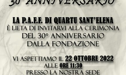 Quartu Sant’Elena – 30° anniversario di fondazione P.A.F.F.