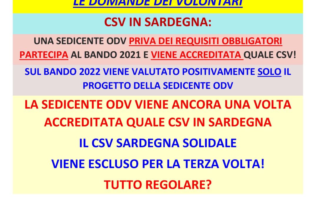 LE DOMANDE DEI VOLONTARI N. 6: tutto regolare?