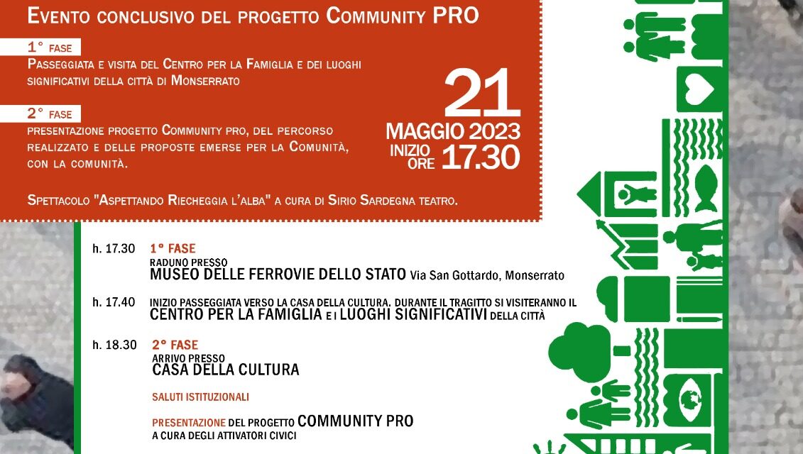 Monserrato – Incontro finale del progetto nazionale “Community PRO”