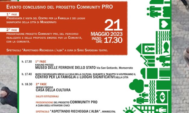 Monserrato – Incontro finale del progetto nazionale “Community PRO”