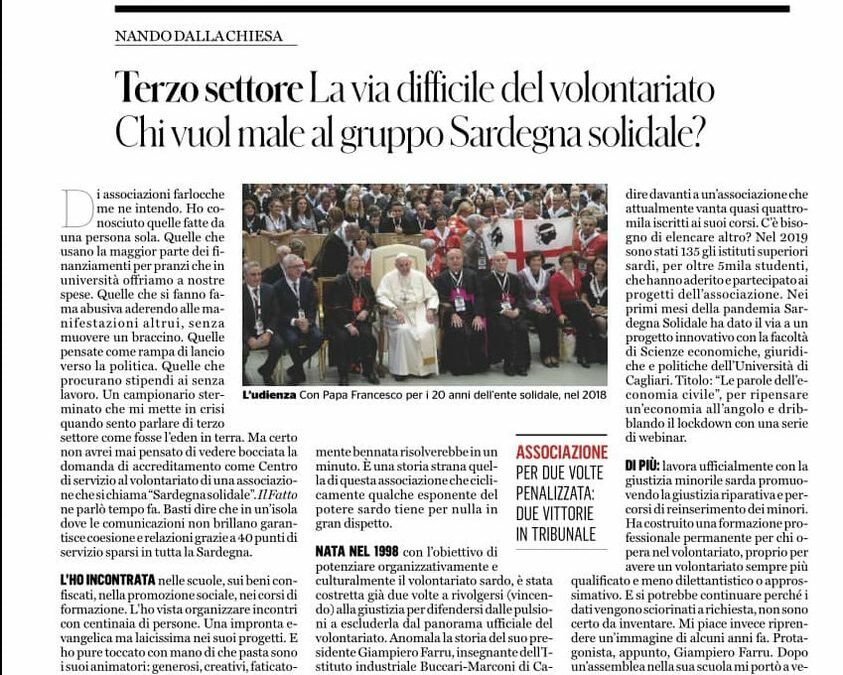 “Ancora una volta il volontariato sardo è sotto attacco”