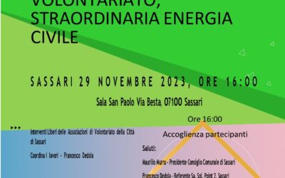 SASSARI – VOLONTARIATO, STRAORDINARIA ENERGIA CIVILE