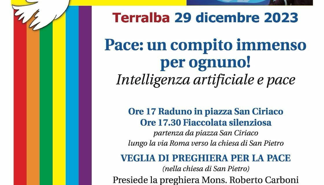 TERRALBA – XXXVII MARCIA DELLA PACE – Pace: un compito immenso per ognuno! Intelligenza artificiale e pace