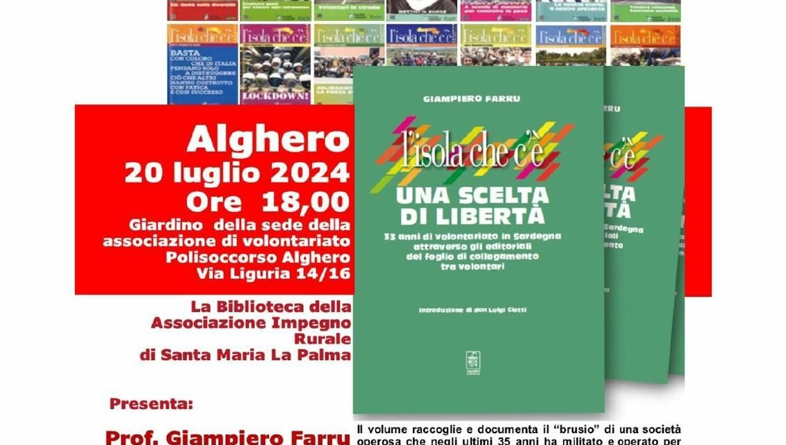 Alghero – Presentazione del libro “L’Isola che c’è – Una scelta di libertà”