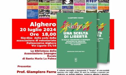 Alghero – Presentazione del libro “L’Isola che c’è – Una scelta di libertà”