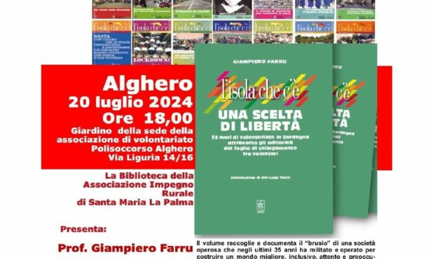 Alghero – Presentazione del libro “L’Isola che c’è – Una scelta di libertà”
