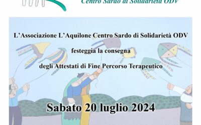 Assemini – Cerimonia di consegna attestati di Fine Percorso Terapeutico – L’Aquilone Centro Sardo di Solidarietà ODV